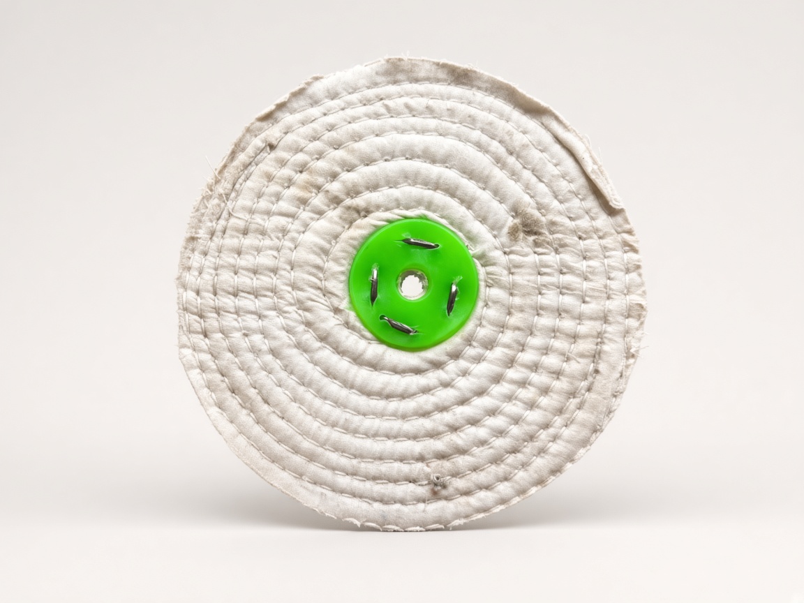 White cotton buffing wheel